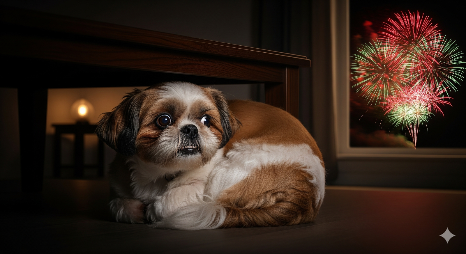 Cachorro tremendo e ofegante