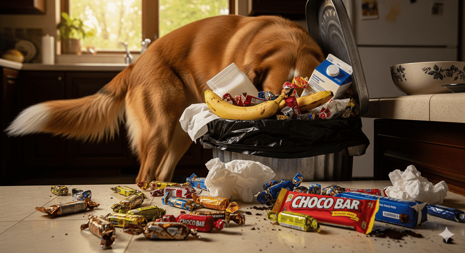 Cachorro comeu chocolate