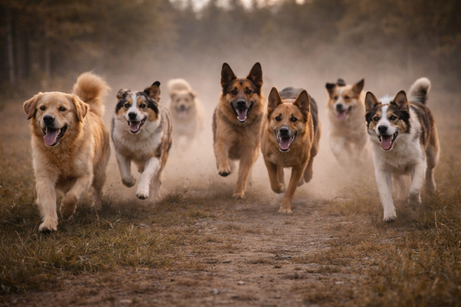 Sonhar com Vários Cachorros Correndo Atrás de Mim